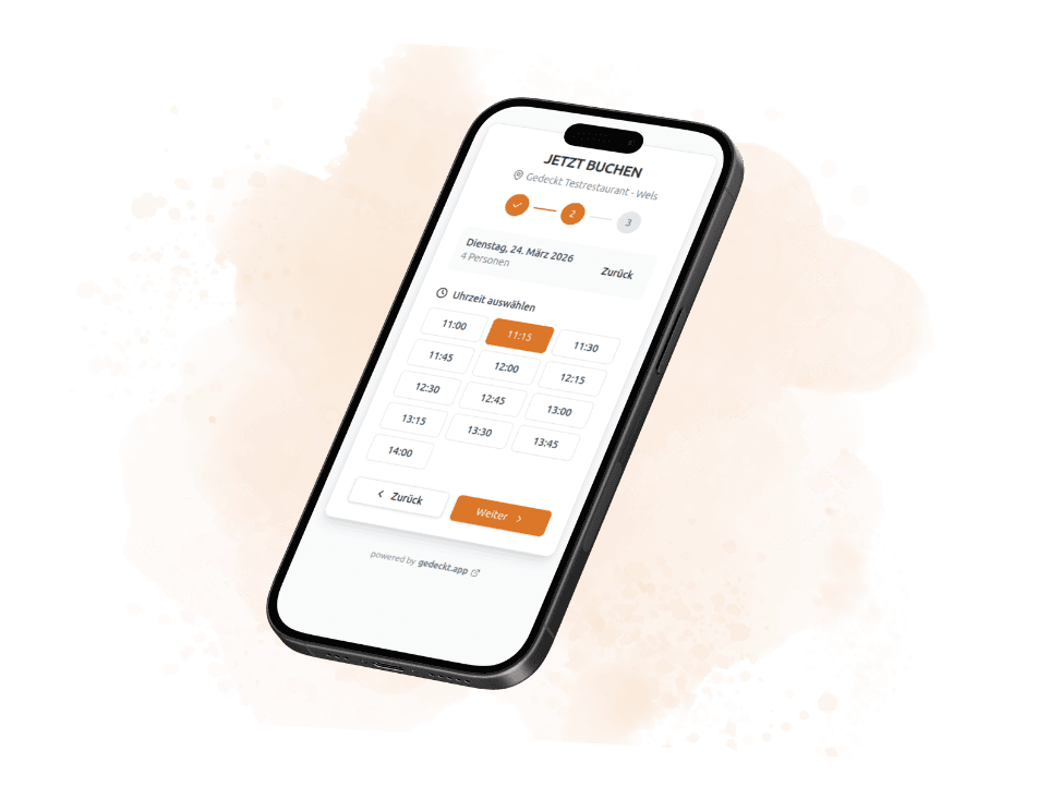 Buchungs-Widget auf einer Restaurant-Website